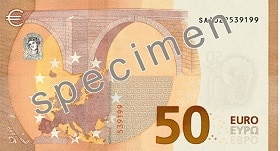 Billet 50 Euros Série Europe 2019 verso