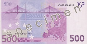 Billet 500 Euros verso