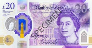 Billet 20 Livres Sterling Pounds GBP 2020 r