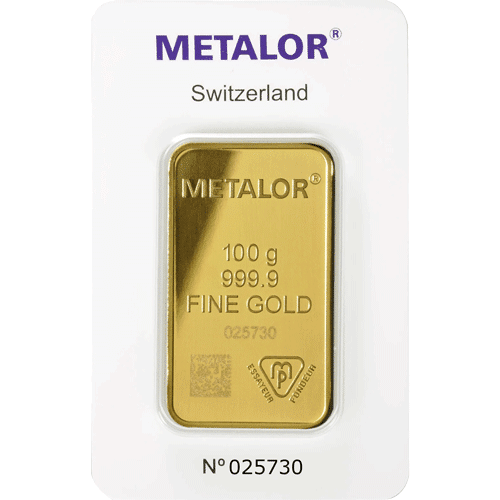 lingot or 100 grammes metalor