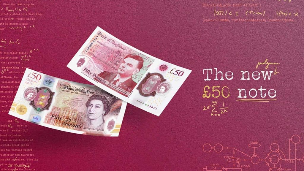 Nouveau Billet de 50 Livres Sterling 2021