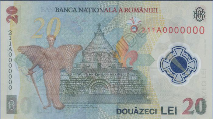 Billet 20 Lei Roumanie RON 2021 verso