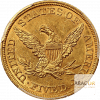 5 Dollars Or Liberty Sans Devise 1839 à 1866