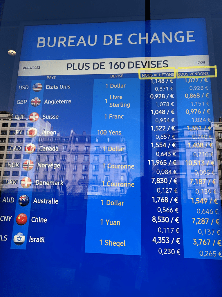 Quel est le meilleur bureau de change à Paris? Ce qu