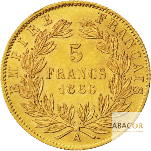 5 francs or napoleon iii tete lauree