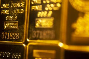 Solid pure 999.9 gold bullion ingot bars photo.