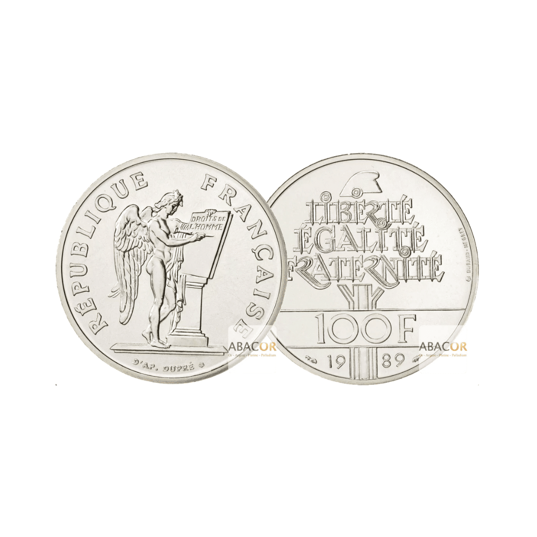 Coin 100 Francs Droits de l'Homme 1989
