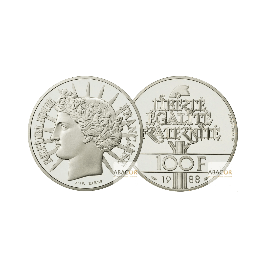Coin 100 Francs Fraternité 1988