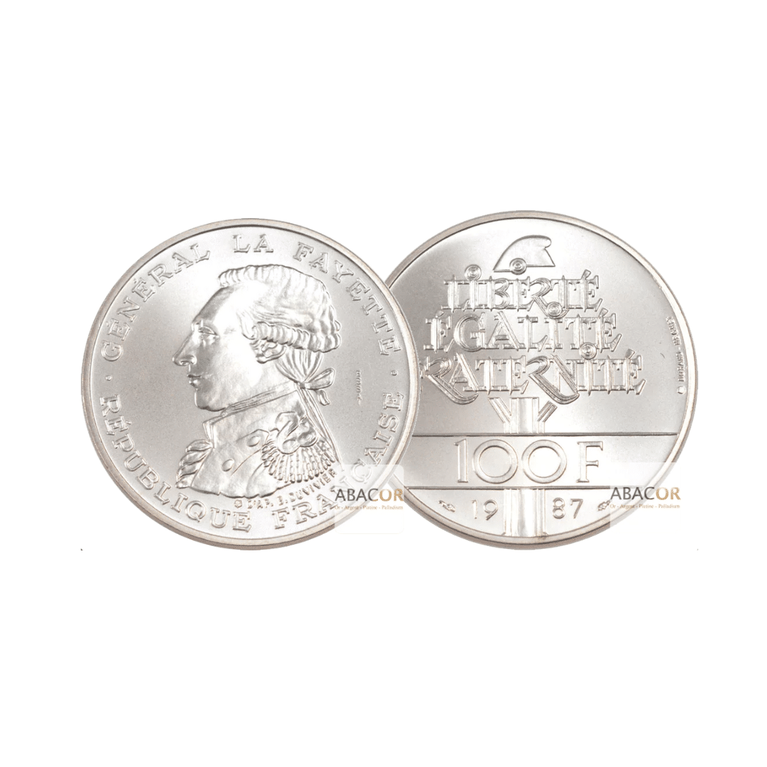 Silver Coin 100 Francs Egalité La Fayette