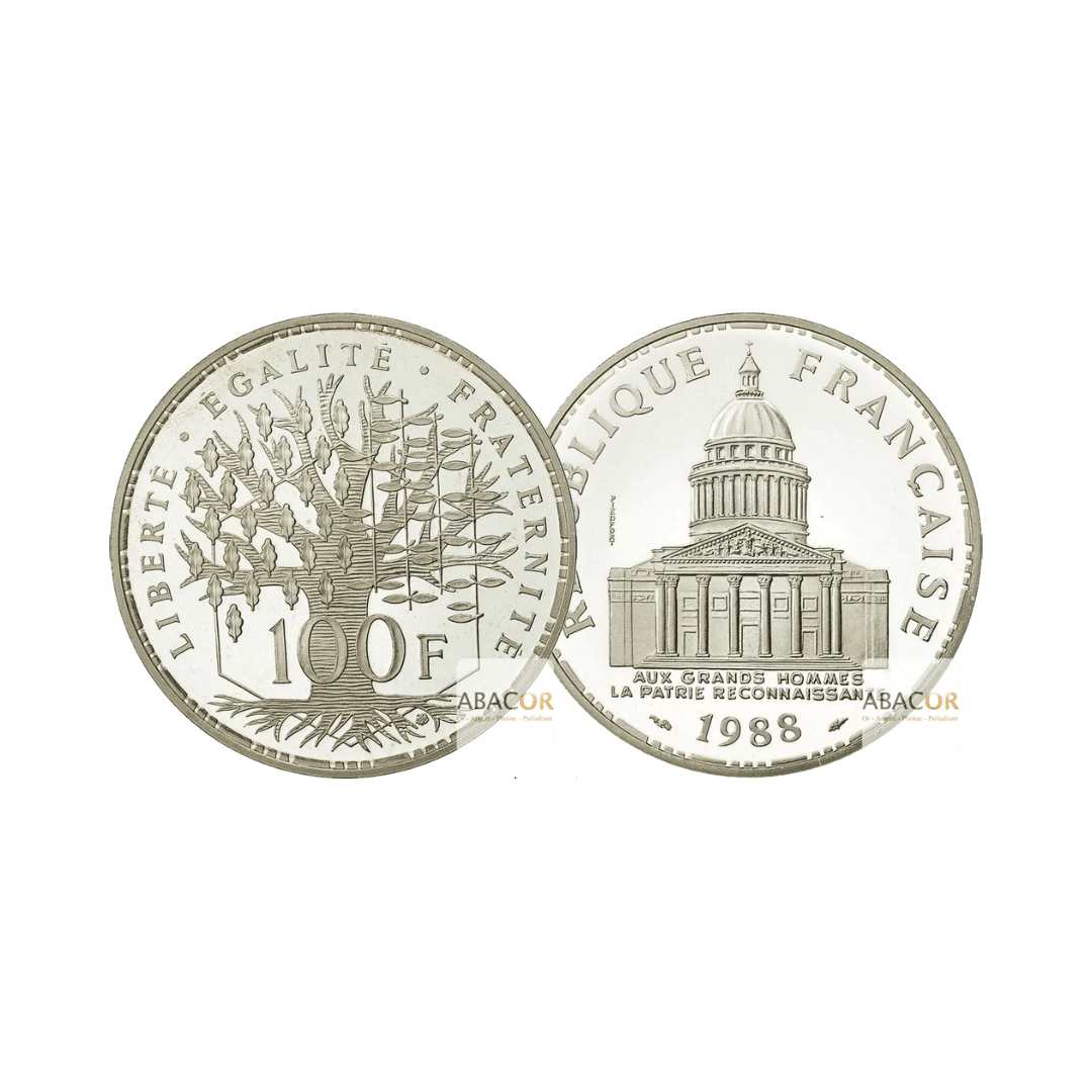 Silver Coin 100 Francs Pantheon