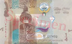 Billet 0,25 Dinars Koweit KWD 2014 recto