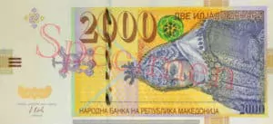 Billet 2000 Denari Macedoine MKD 2016 recto