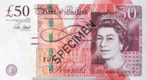 Billet 50 Livres Sterling Pounds GBP