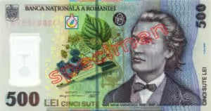 Billet 500 Lei Roumanie RON recto