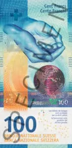 Billet 100 Francs Suisses CHF 2019 recto
